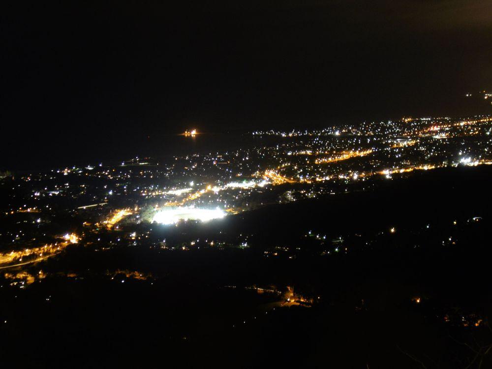 A view of wollongong by night.