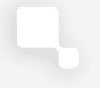 An enlarged photo of the custom pointer in the featured image. There is a white background. The custom pointer itself is a large rounded square with a much smaller rounded square attached to the larger squares lower right corner. Both squares are white. Around the pointer is a faint fuzzy black border.